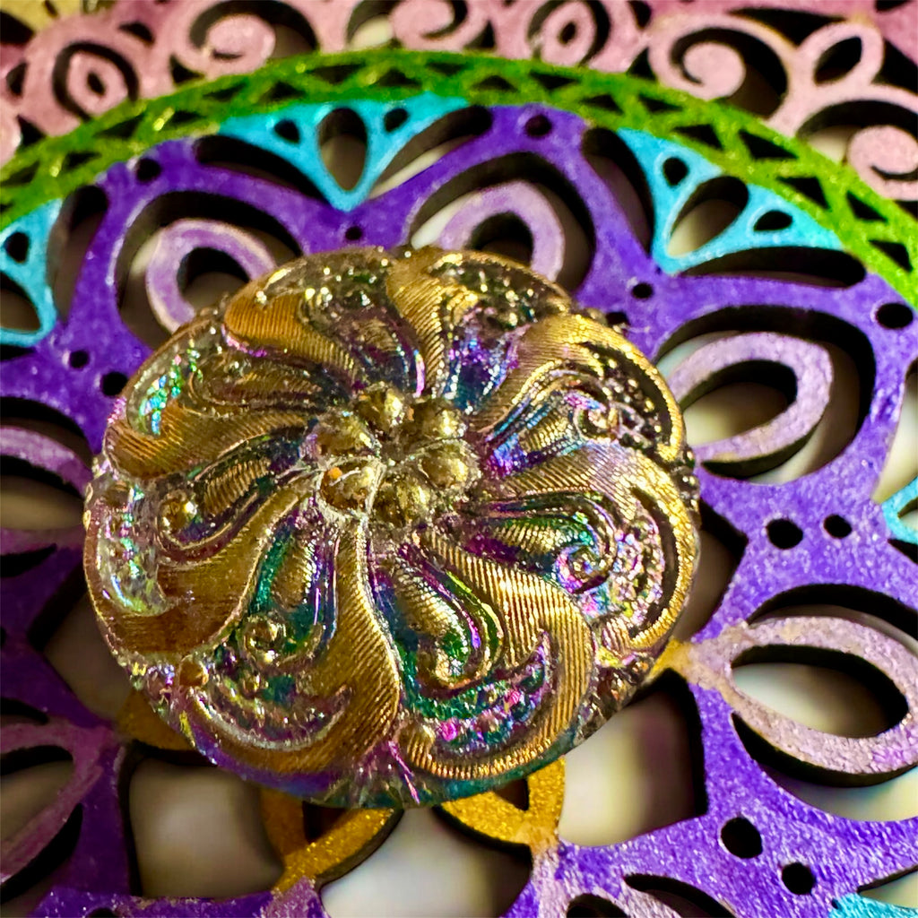 Octagonal Hand-Painted Floral Laser-Cut Wooden Box