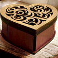 Handcrafted, laser-cut heart-shaped trinket or jewelry box
